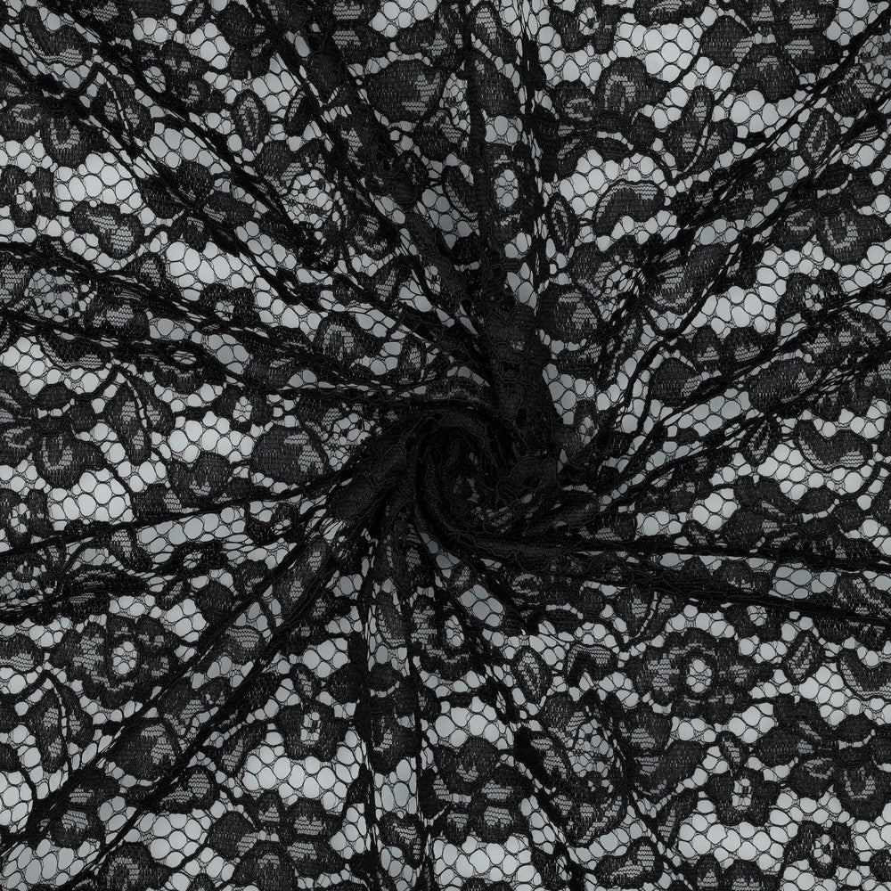 LACE TWO-SIDE SCALLOP - BLACK