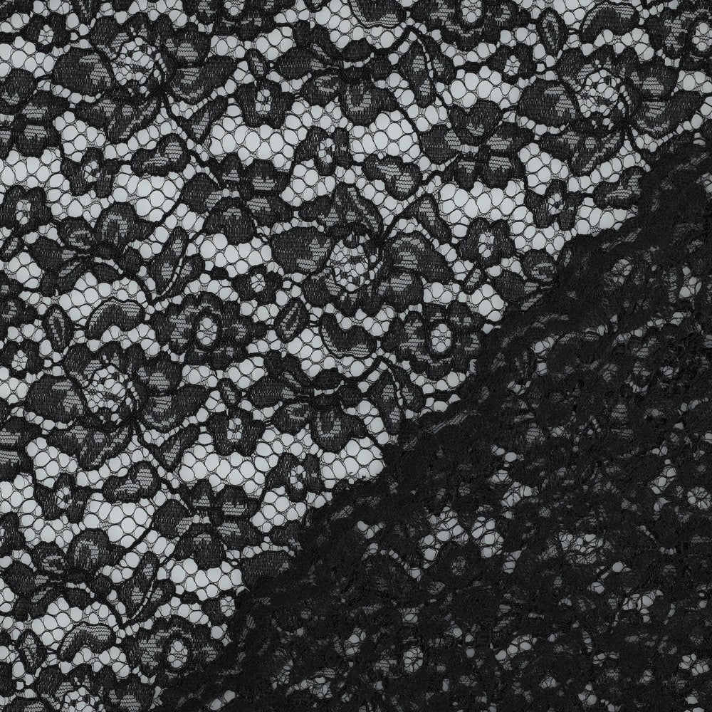 LACE TWO-SIDE SCALLOP - BLACK