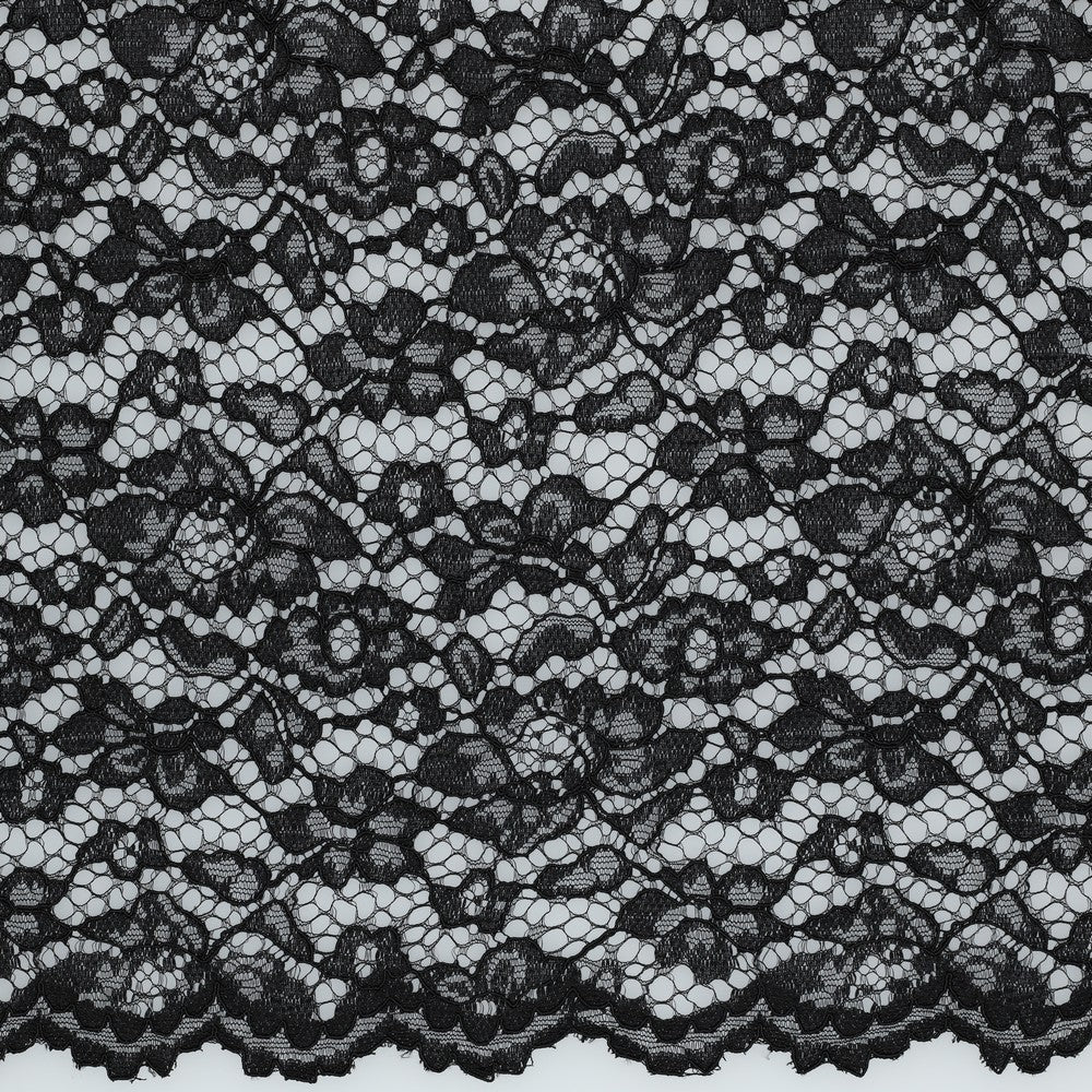 LACE TWO-SIDE SCALLOP - BLACK