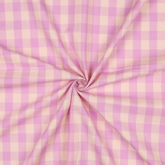COTTON YARN DYED CHECKS - ORANGE