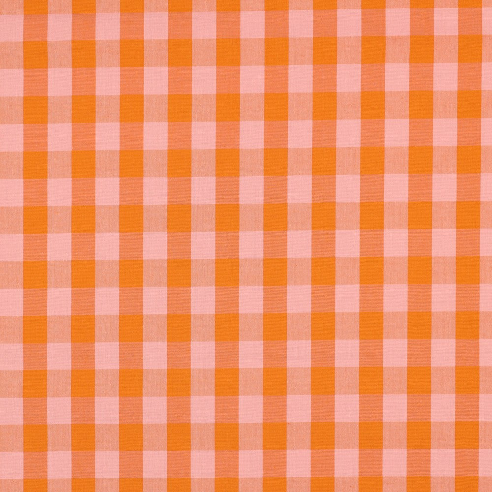 COTTON YARN DYED CHECKS - ORANGE / SALMON