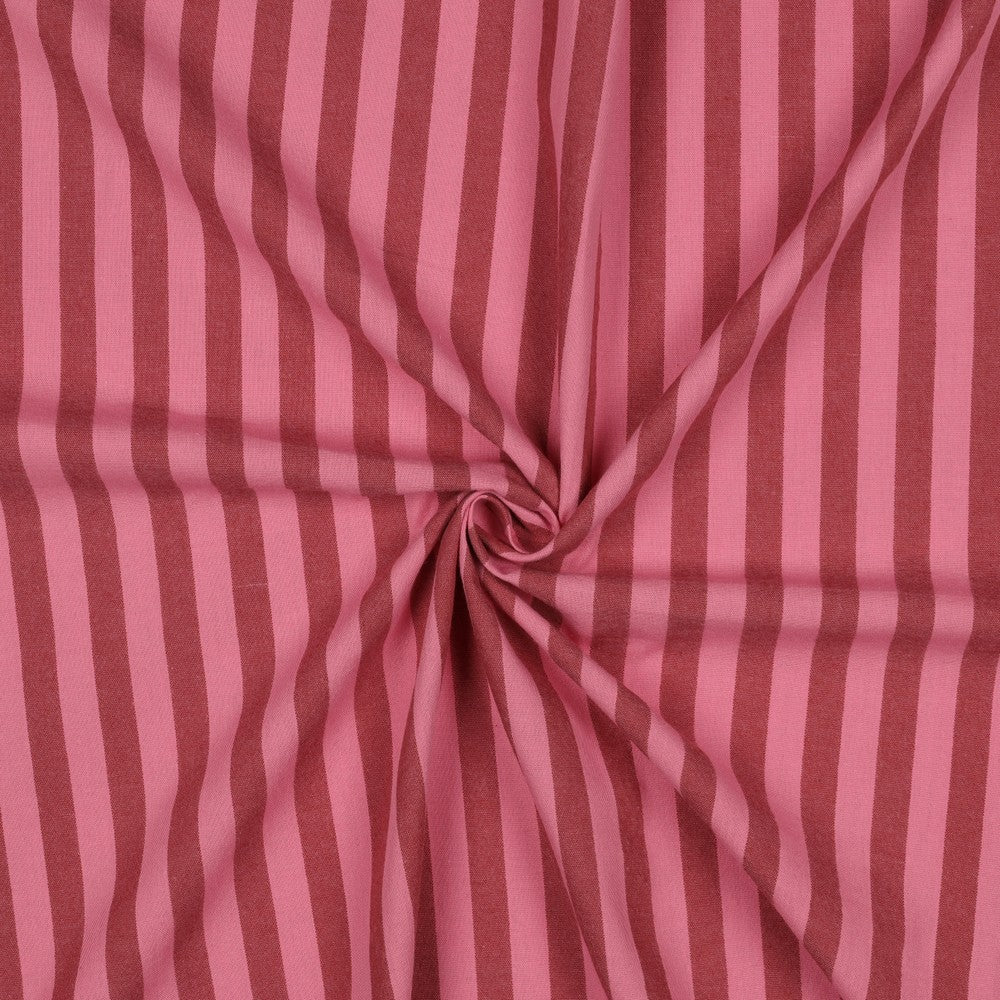 COTTON YARN DYED STRIPES MAUVE