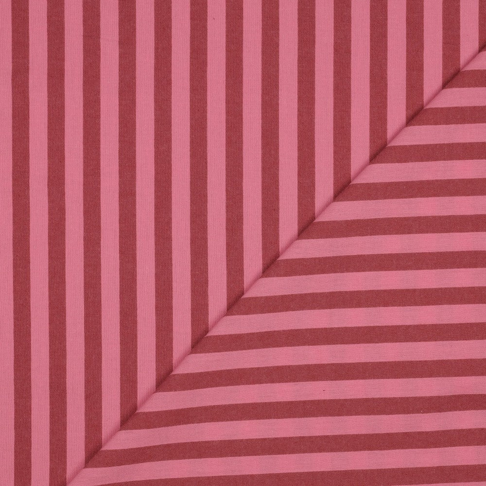 COTTON YARN DYED STRIPES MAUVE
