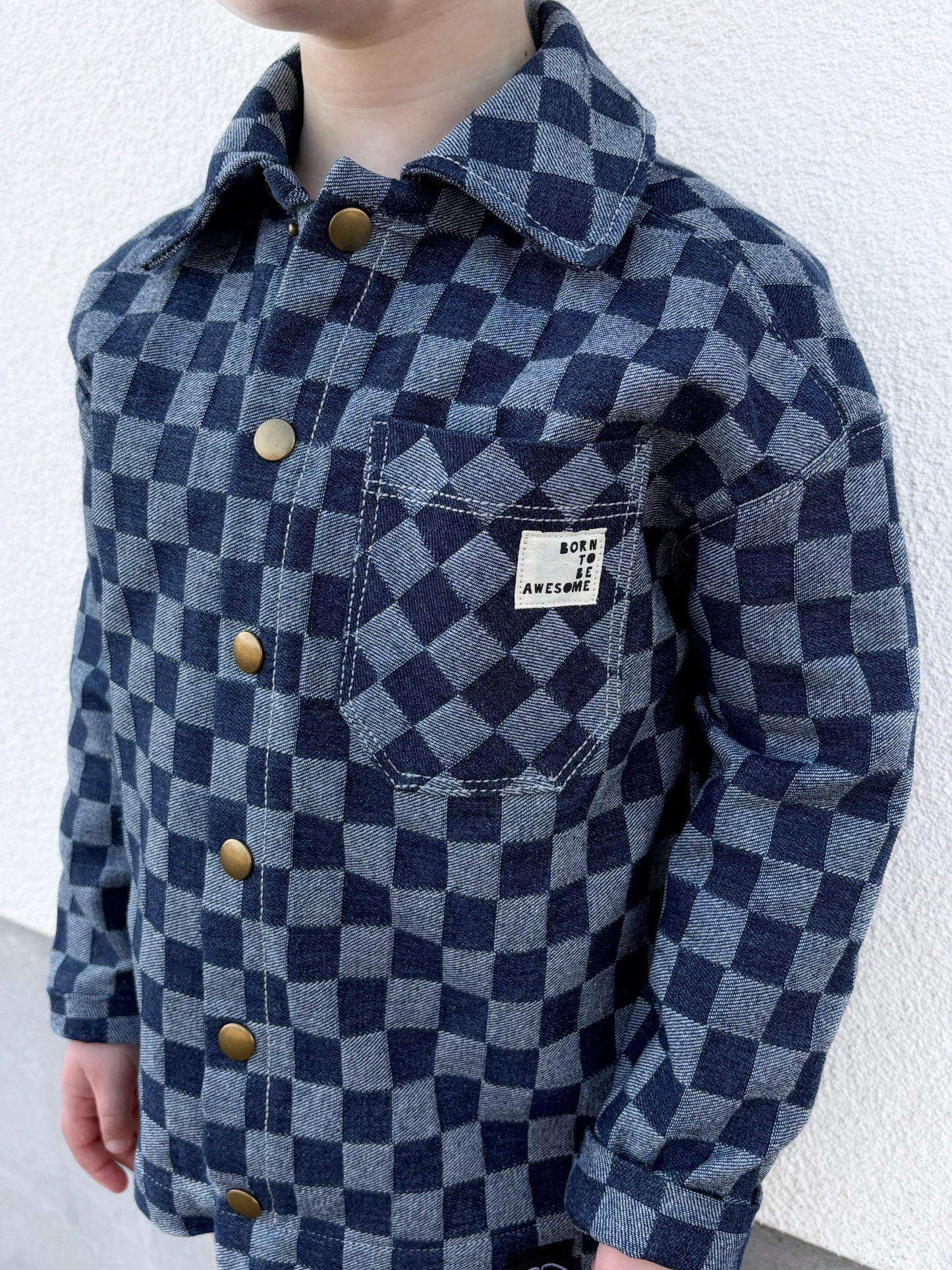 DENIM JACQUARD CHECKS - JEANS