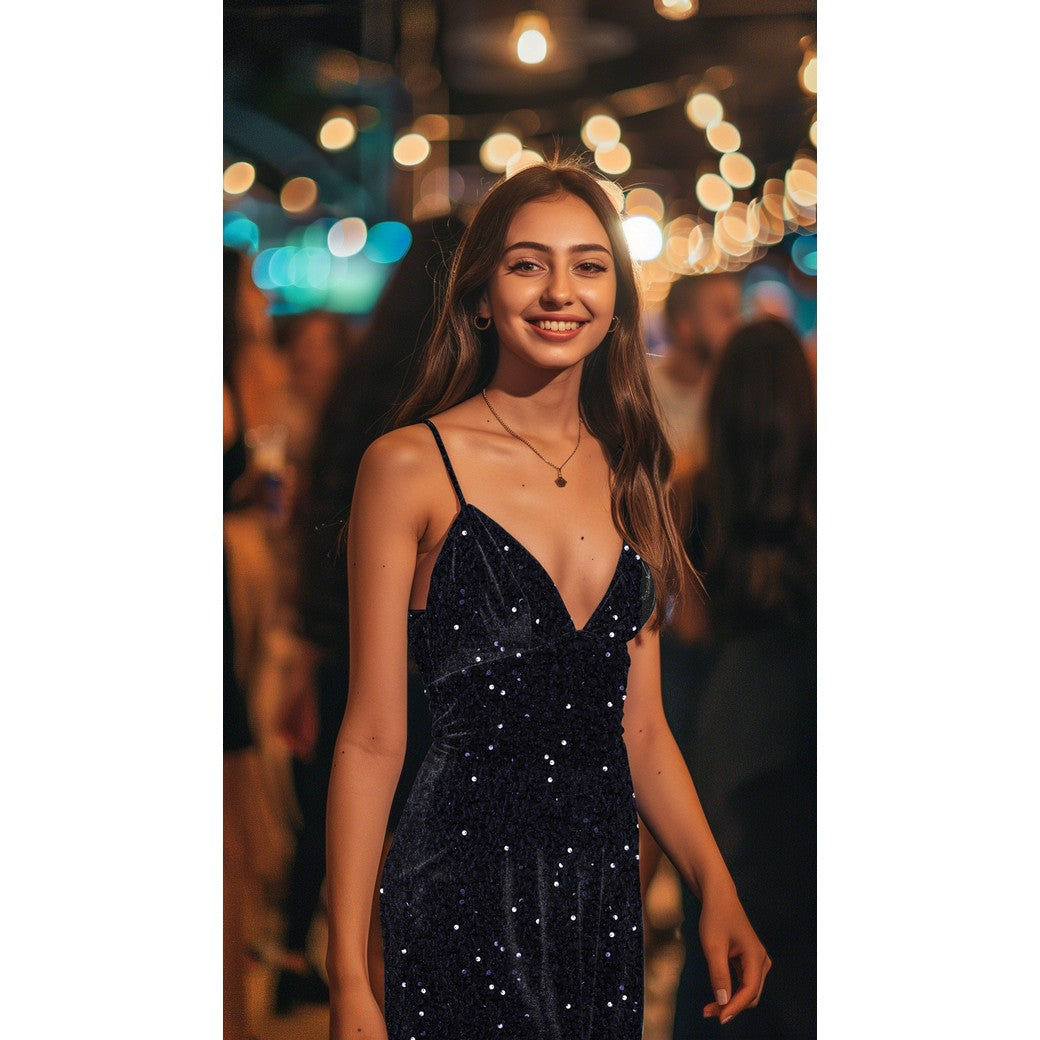 SEQUINS VELVET - BLACK