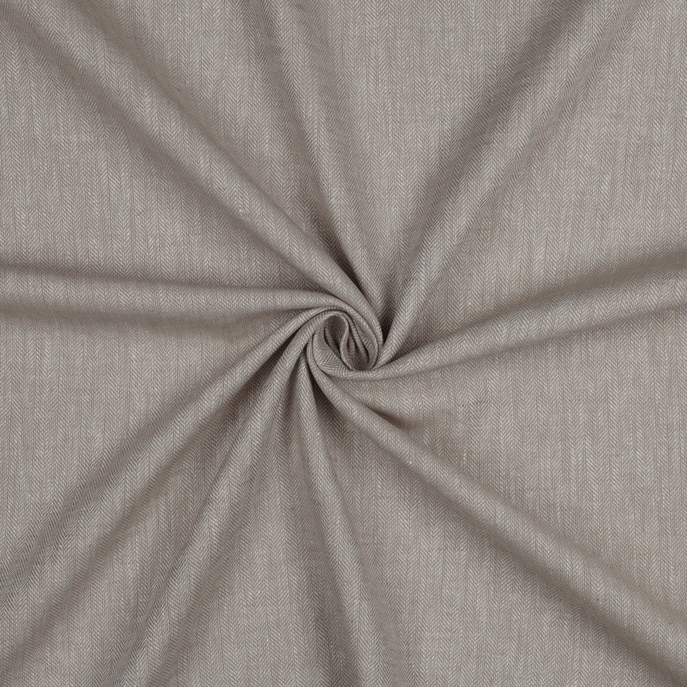 LINEN COTTON HERRINGBONE BEIGE