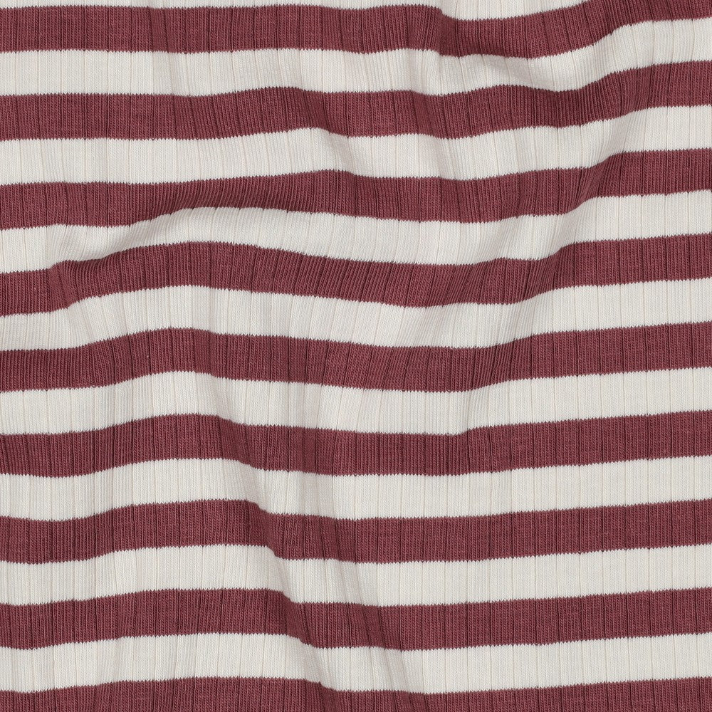 RIB YARN DYED STRIPES - MAGENTA /CORAL