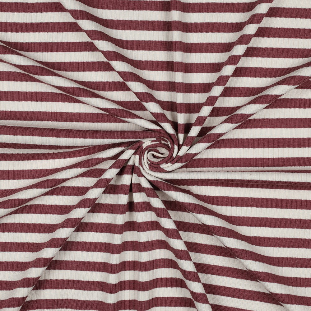 RIB YARN DYED STRIPES - DARK BLUSH