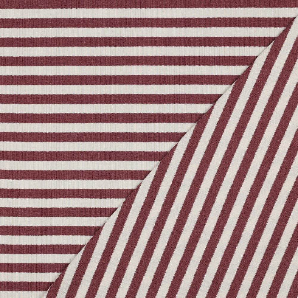 RIB YARN DYED STRIPES - MAGENTA /CORAL