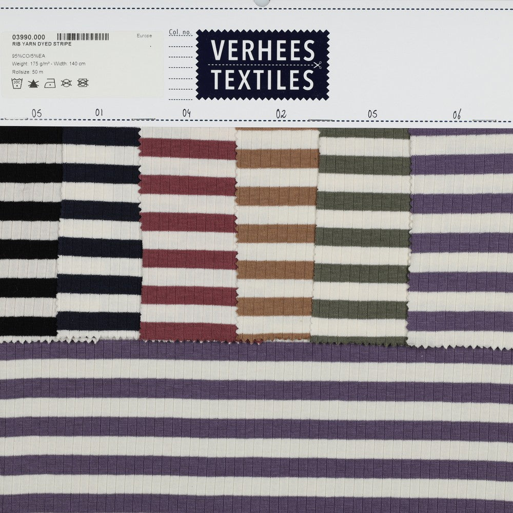 RIB YARN DYED STRIPES - MAGENTA /CORAL