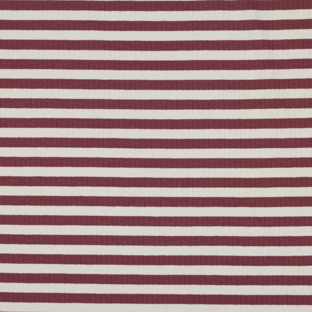 RIB YARN DYED STRIPES - DARK BLUSH