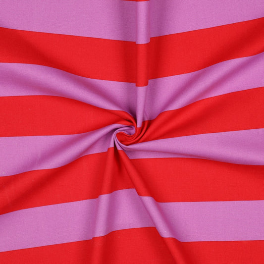 CANVAS STRIPES Red/Mauve