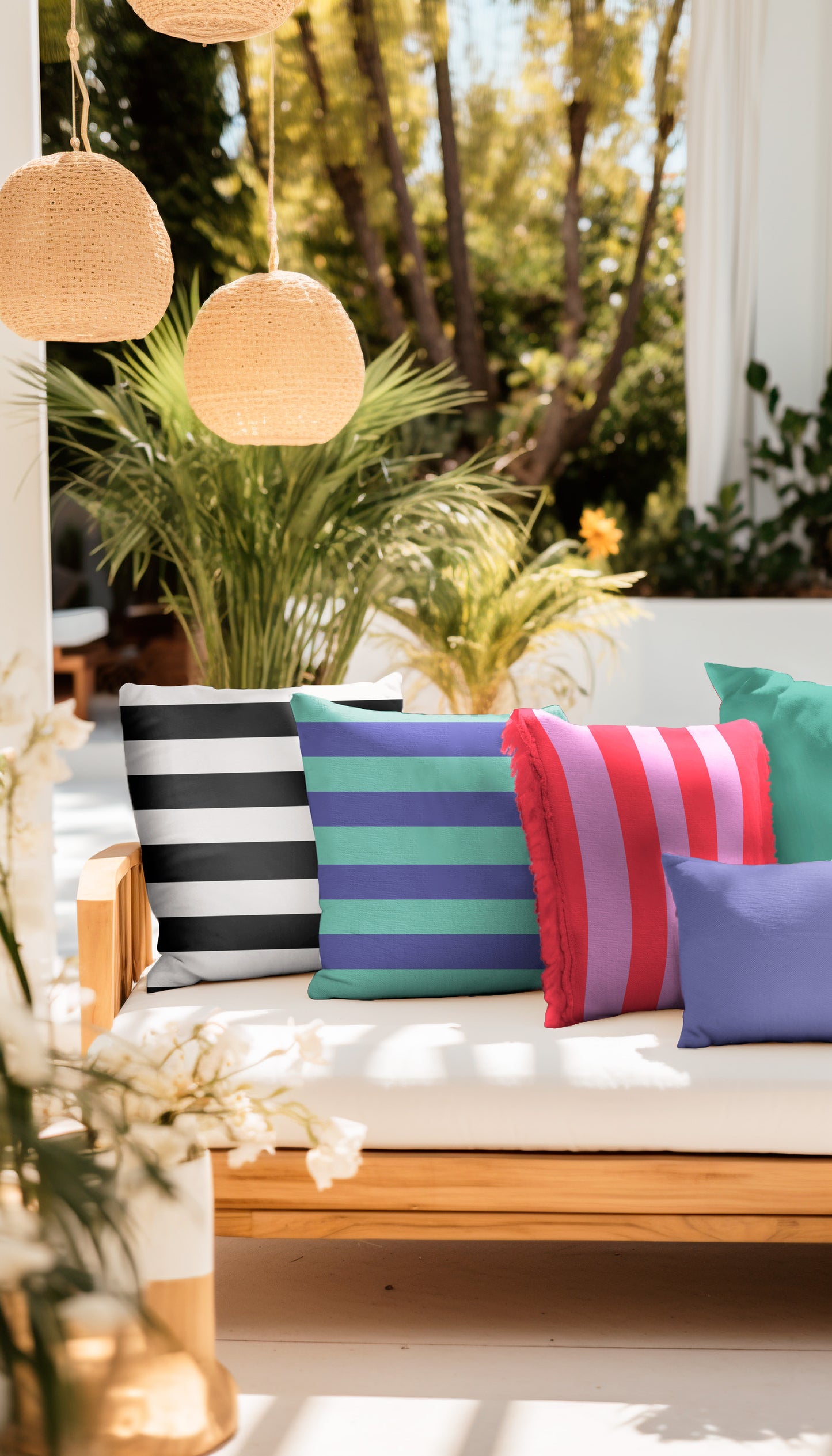 CANVAS STRIPES Fuchsia/Navy