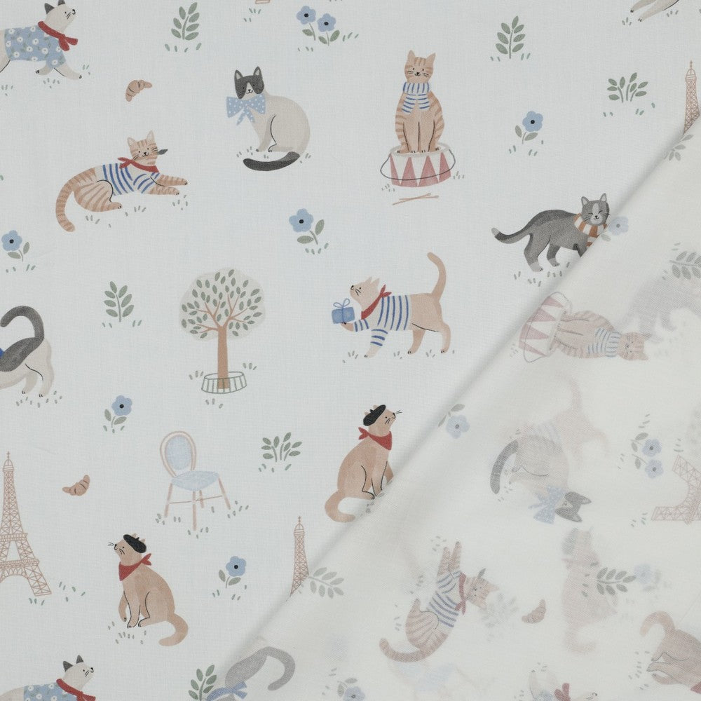 FINE POPLIN DIGITAL VIVE LA FRANCE WHITE