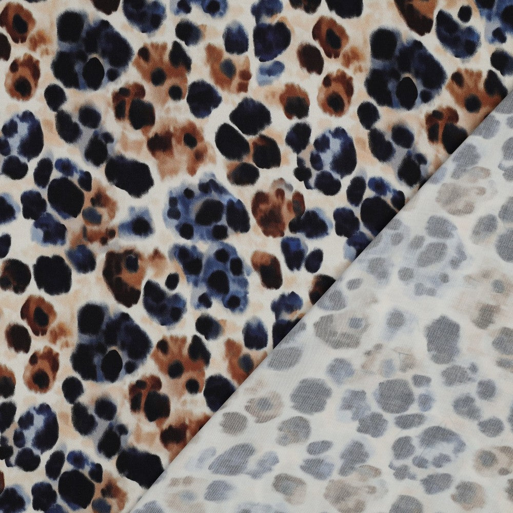VISCOSE SATIN DIGITAL ANIMAL SKIN ECRU