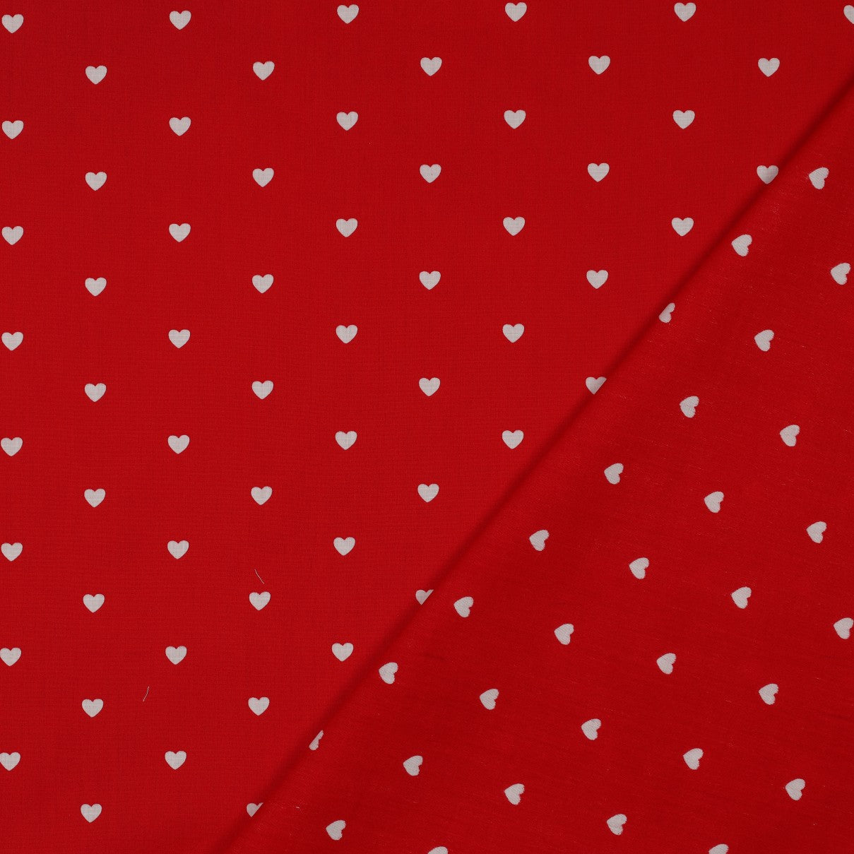 FINE POPLIN HEARTS DARK RED / WHITE