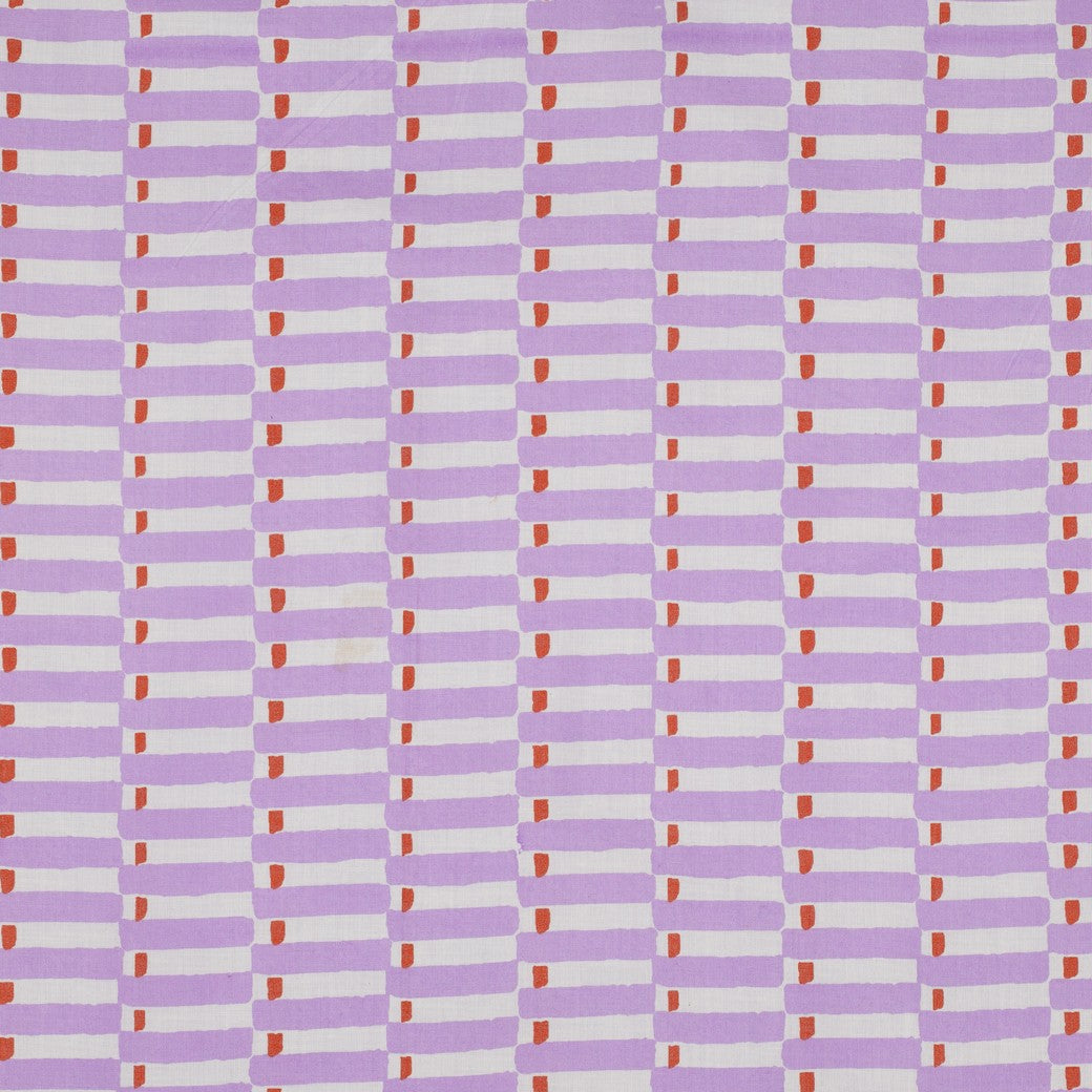 HANDCRAFTED BLOCK-PRINTED COTTON GEOMETRIC LILAC