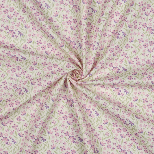 FINE POPLIN FLOWERS - PURPLE