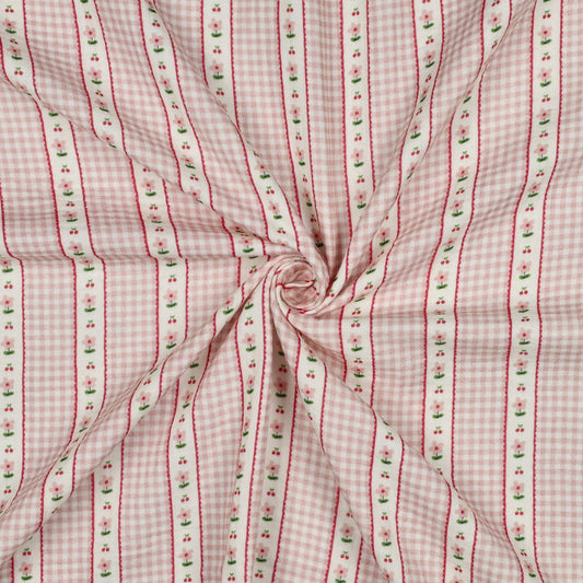 DOUBLE GAUZE DIGITAL CHECKS - PINK