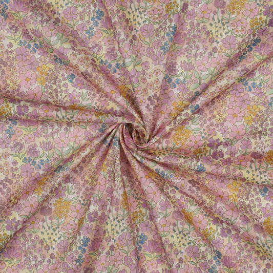 COTTON VOILE DIGITAL SMALL FLOWERS - LIGHT PINK