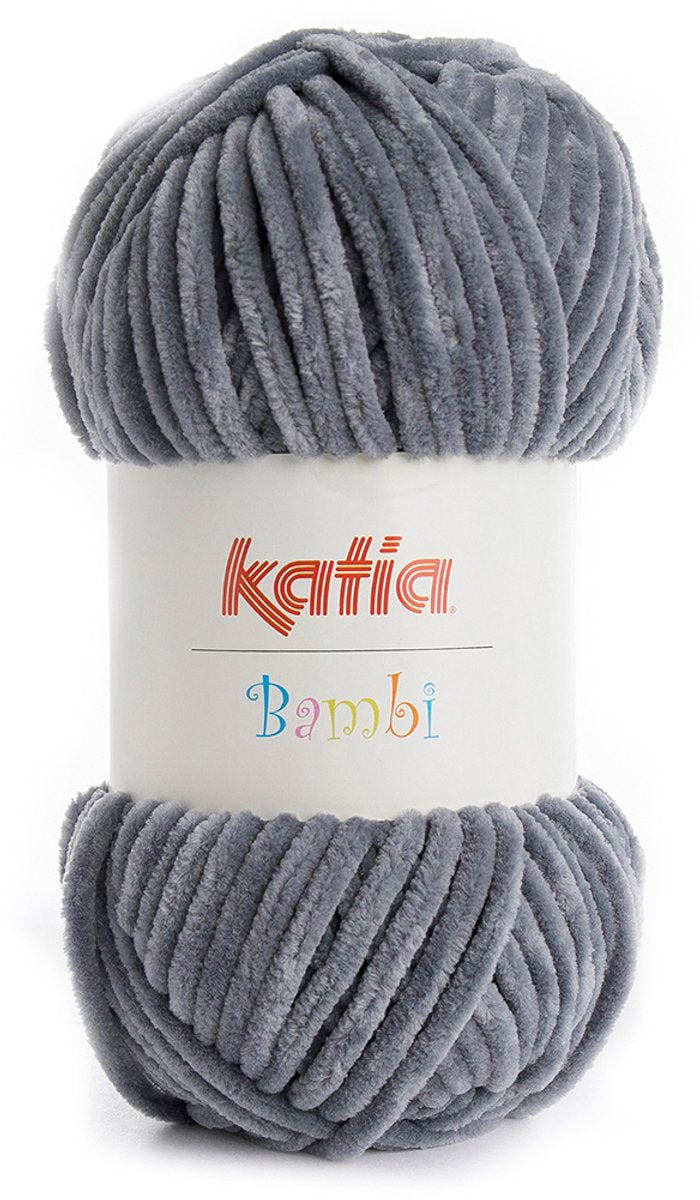 Katia Bambi - 314 grijs - Chenille Garen