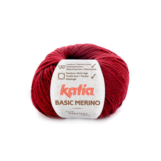 Katia Basic Merino Donker bordeaux rood kleur - 23