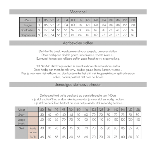 Bel’Etoile – Nio & Nia kids (papieren patroon)