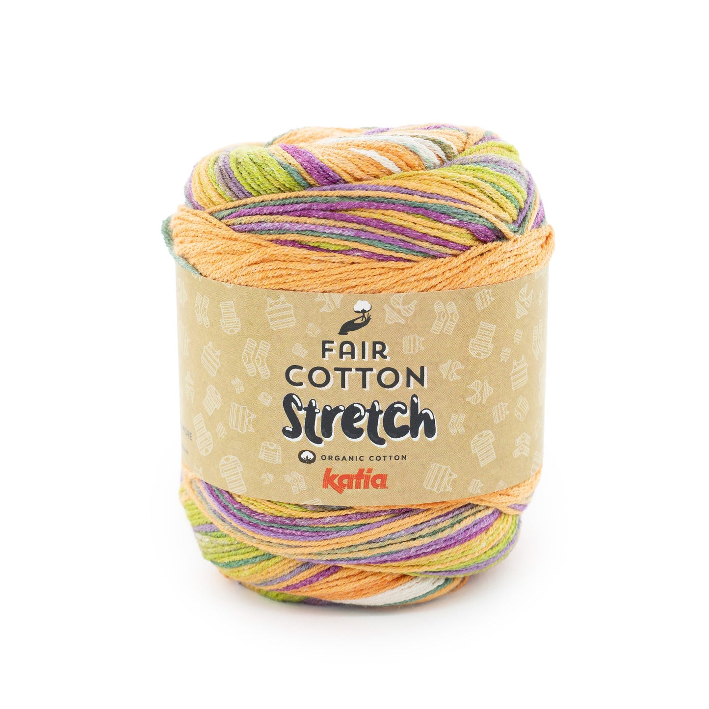 FAIR COTTON STRETCH Paars-Groen-Oranje 105