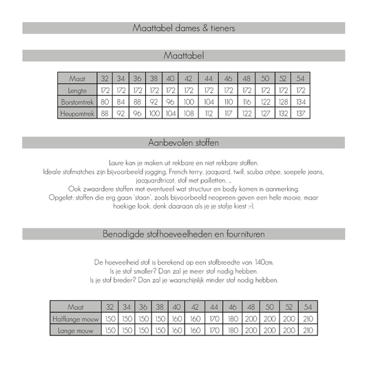 Bel’Etoile – Laure top/sweater dames en kids (papieren patroon)