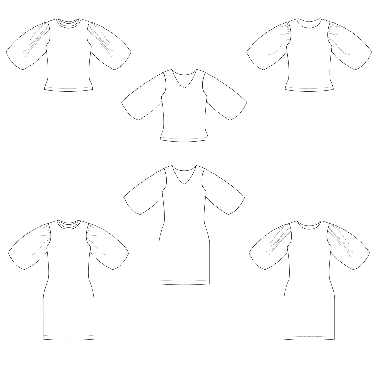 Bel’Etoile – Gaëlle top en jurk dames en tieners (papieren patroon)