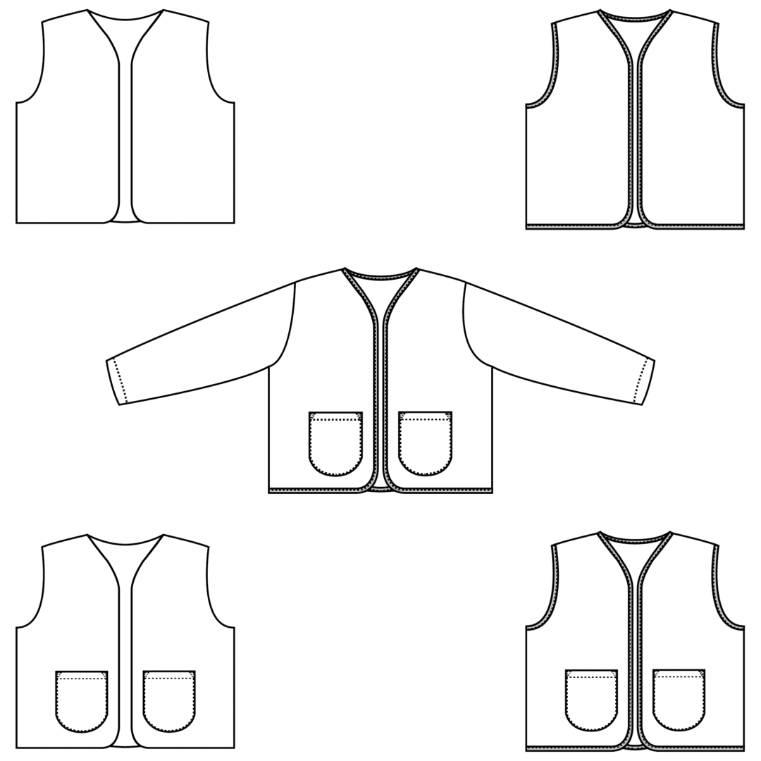 Bel’Etoile – Junna gilet/vest dames en kids (papieren patroon)