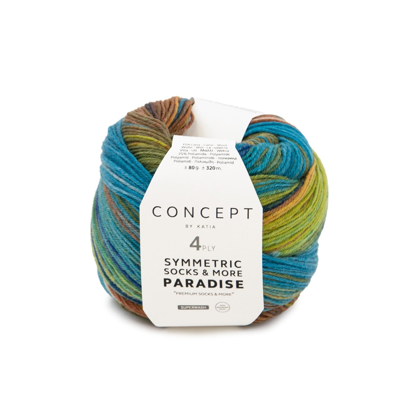 PARADISE SYM SOCKS Oker-Groen-Blauw 43
