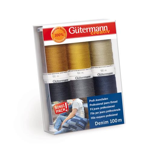 Gütermann Naaigarenset met 6 conen Denim 100 meter