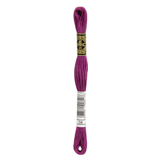 DMC Mouliné splijtzijde borduurgaren 6 draads 8 meter - Kleur 34