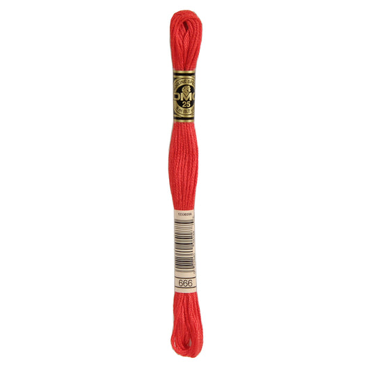 DMC Mouliné splijtzijde borduurgaren 6 draads 8 meter - Kleur 666