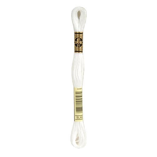 DMC Mouliné splijtzijde borduurgaren 6 draads 8 meter - Kleur BLANC