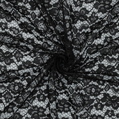 LACE TWO-SIDE SCALLOP - BLACK