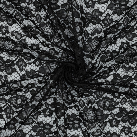 LACE TWO-SIDE SCALLOP - BLACK