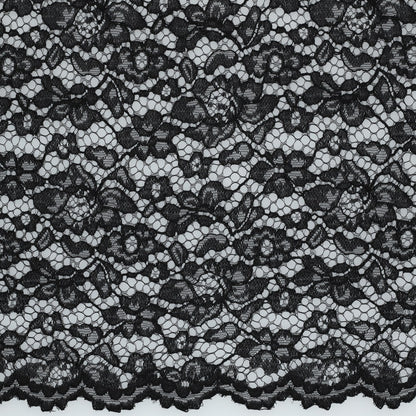 LACE TWO-SIDE SCALLOP - BLACK