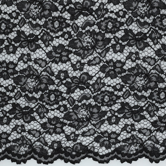 LACE TWO-SIDE SCALLOP - BLACK