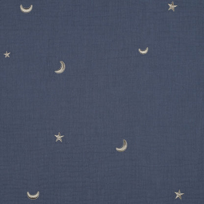 DOUBLE GAUZE EMBROIDERY STARS - JEANS