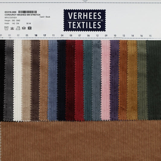 CORDUROY WASHED 6W STRETCH ECRU
