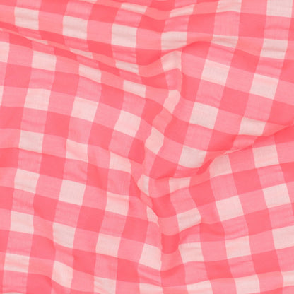 COTTON YARN DYED NEON CHECKS - PINK