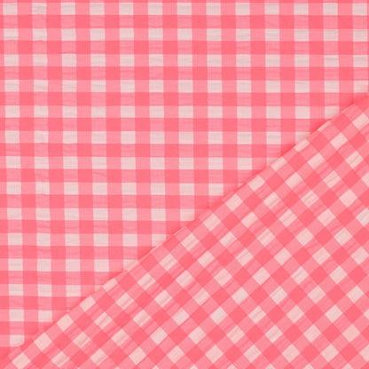 COTTON YARN DYED NEON CHECKS - PINK