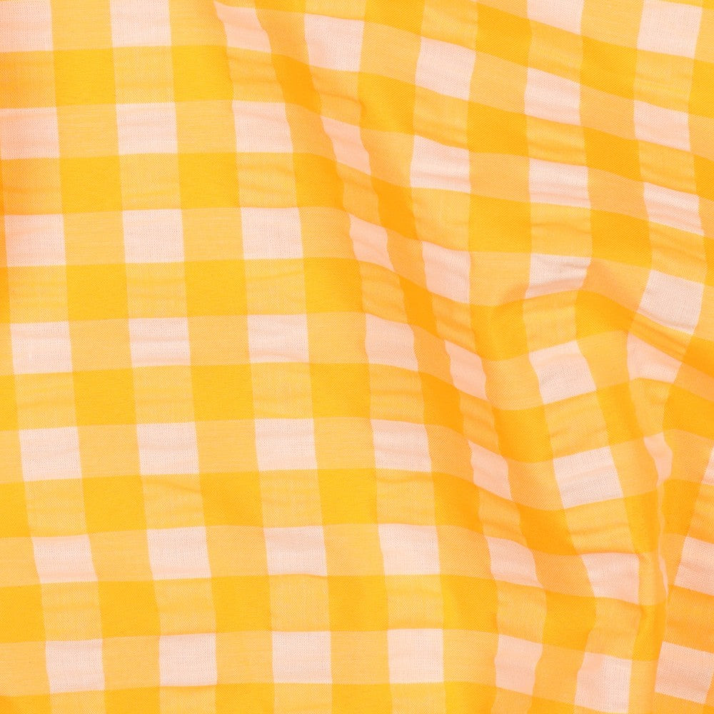 COTTON YARN DYED NEON CHECKS - ORANGE