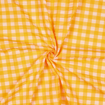 COTTON YARN DYED NEON CHECKS - ORANGE