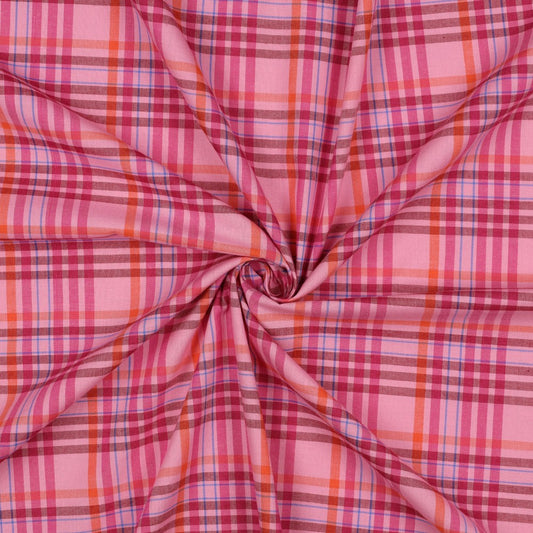 COTTON YARN DYED CHECKS - LIGHT PINK