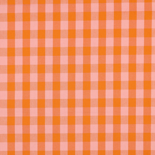 COTTON YARN DYED CHECKS - ORANGE / SALMON
