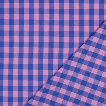 COTTON YARN DYED CHECKS - LAVENDER/BLUE