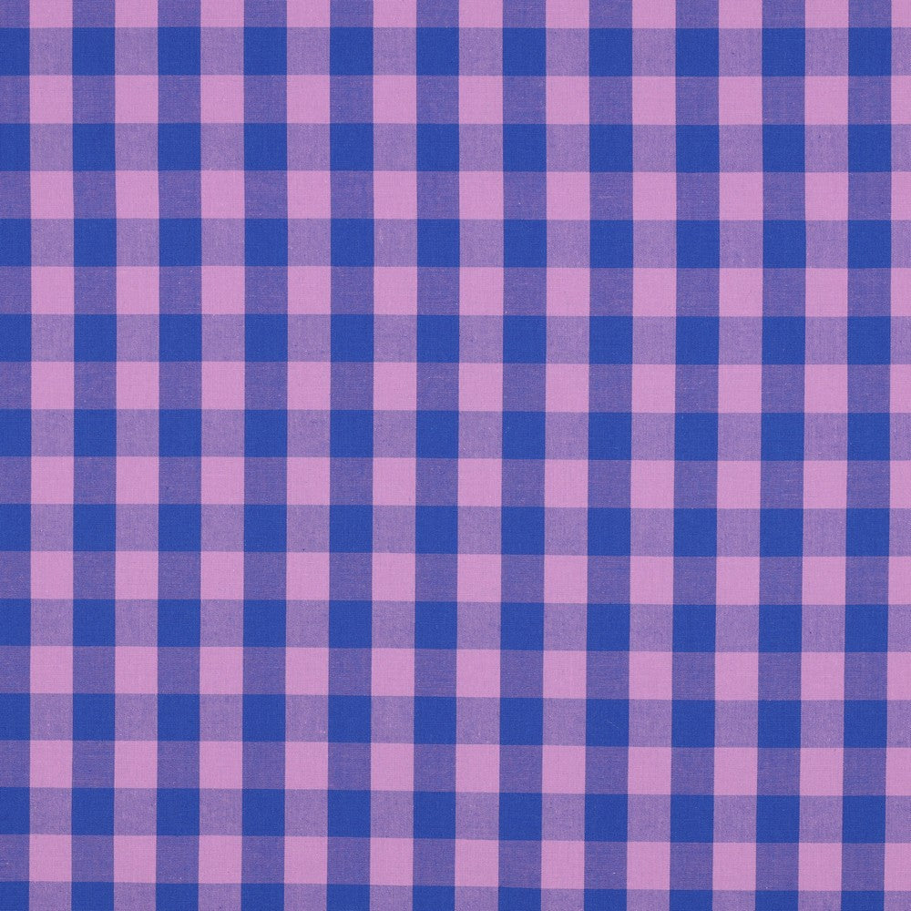 COTTON YARN DYED CHECKS - LAVENDER/BLUE